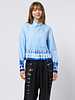 Raquel Allegra Cropped Painter Shirt Blue