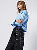 Raquel Allegra Cropped Painter Shirt Blue