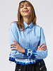 Raquel Allegra Cropped Painter Shirt Blue