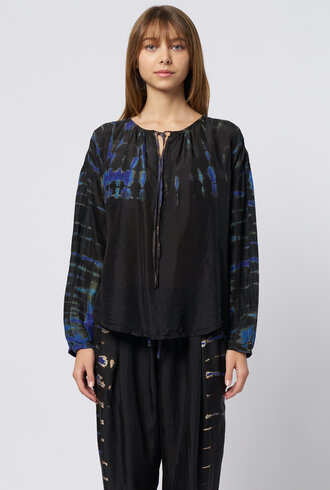 Raquel Allegra Poet Blouse Black