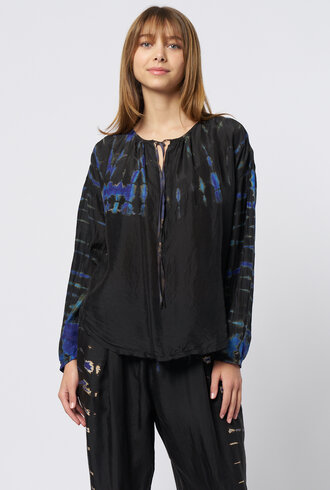 Raquel Allegra Poet Blouse Black