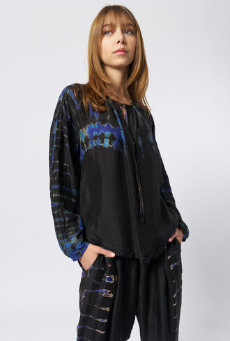Raquel Allegra Poet Blouse Black