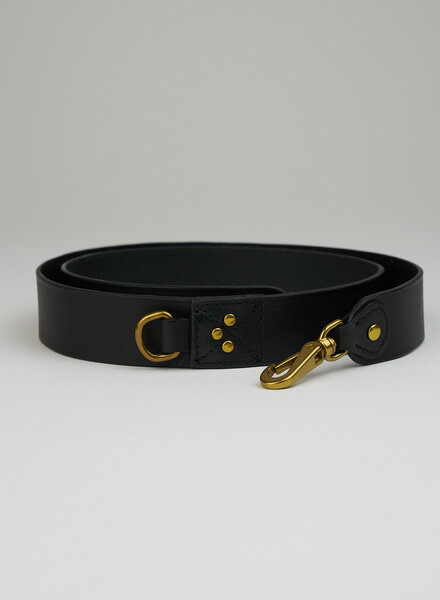 Jerome Dreyfuss Bandouliere Simple Cowhide Strap Noir Brass