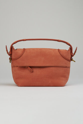 Jerome Dreyfuss Pepito Small Imprime Croco Terracotta