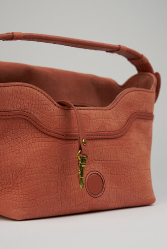 Jerome Dreyfuss Pepito Small Imprime Croco Terracotta