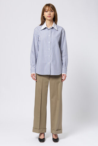 WE-AR4 The Double Shirt Navy Stripe