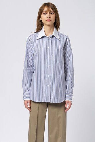 WE-AR4 The Double Shirt Navy Stripe