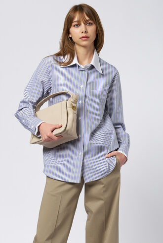 WE-AR4 The Double Shirt Navy Stripe