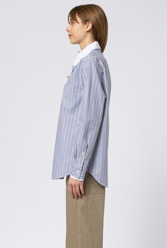 WE-AR4 The Double Shirt Navy Stripe