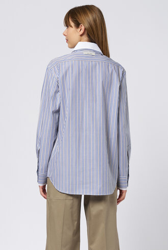 WE-AR4 The Double Shirt Navy Stripe