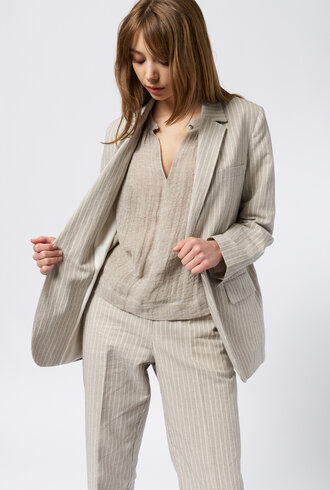 Pomandere One Button Jacket Ice Stripe
