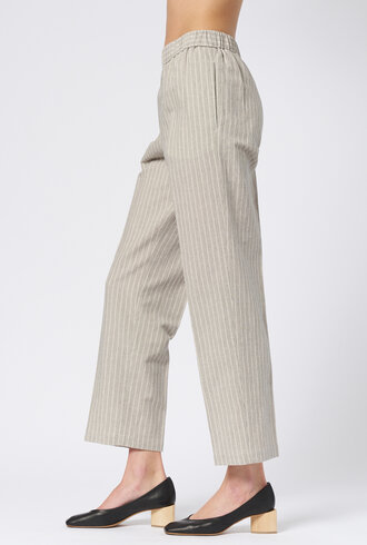 Pomandere Linen And Cotton  Pants Ice Stripe