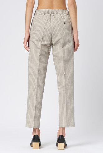 Pomandere Linen And Cotton  Pants Ice Stripe