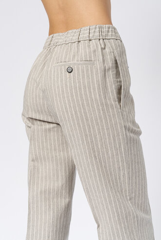 Pomandere Linen And Cotton  Pants Ice Stripe