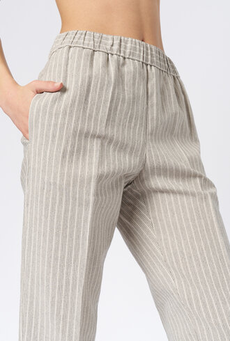 Pomandere Linen And Cotton  Pants Ice Stripe