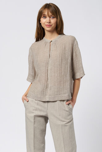 Pomandere Short-Sleeve Shirt Salt Grey