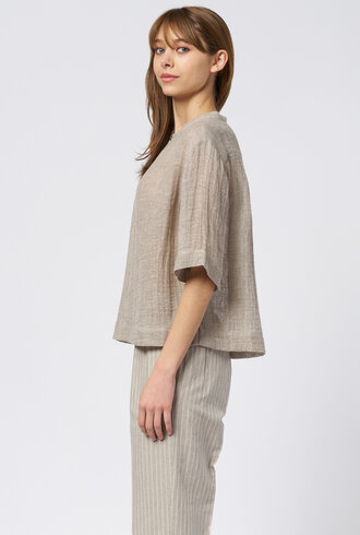 Pomandere Short-Sleeve Shirt Salt Grey
