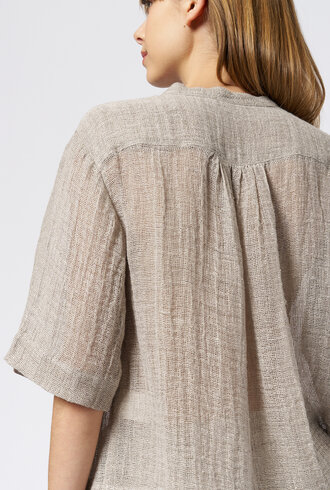 Pomandere Short-Sleeve Shirt Salt Grey