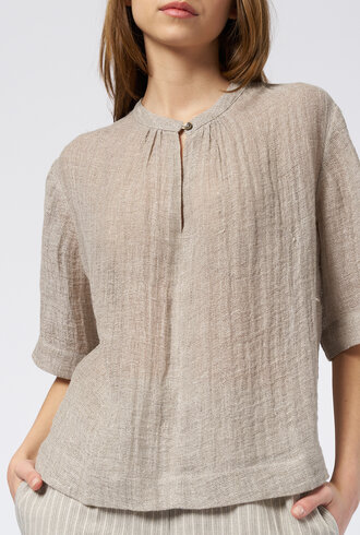 Pomandere Short-Sleeve Shirt Salt Grey