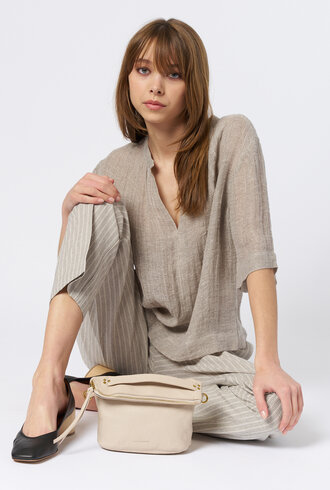Pomandere Short-Sleeve Shirt Salt Grey