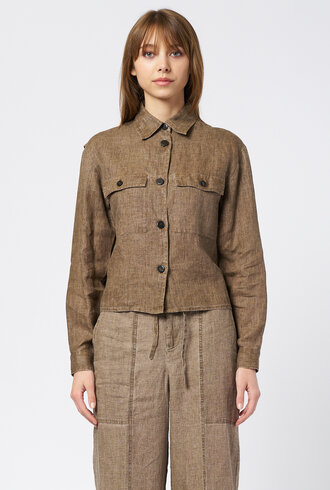 Pomandere Washed Gauze Shirt Mud