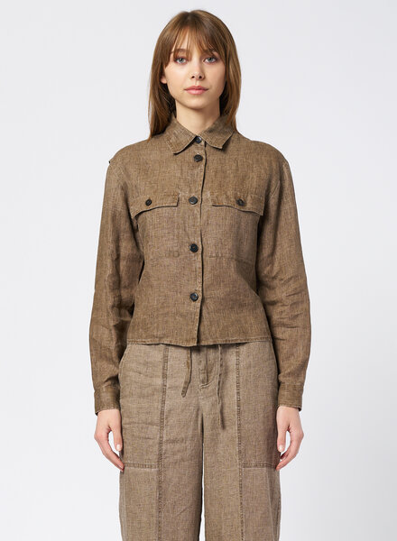 Pomandere Washed Gauze Shirt Mud