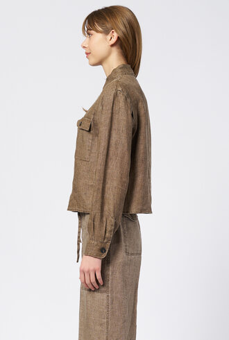 Pomandere Washed Gauze Shirt Mud