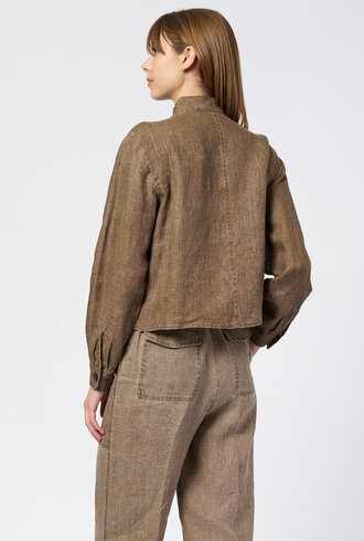 Pomandere Washed Gauze Shirt Mud