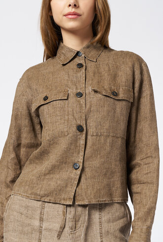 Pomandere Washed Gauze Shirt Mud