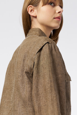 Pomandere Washed Gauze Shirt Mud
