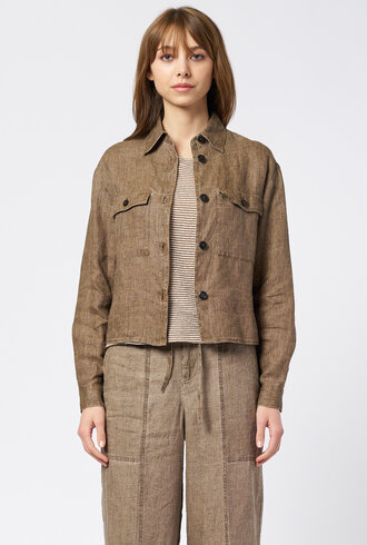 Pomandere Washed Gauze Shirt Mud