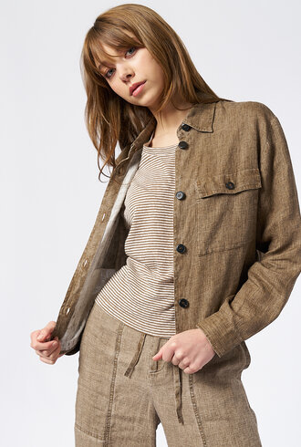 Pomandere Washed Gauze Shirt Mud