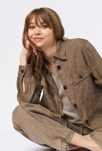 Pomandere Washed Gauze Shirt Mud