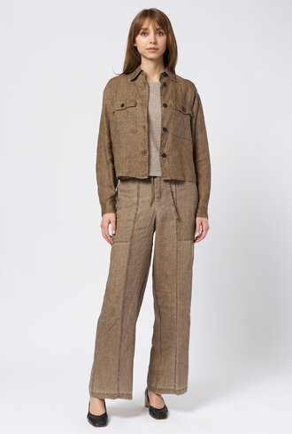 Pomandere Washed Gauze Shirt Mud