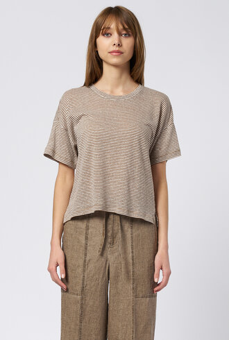 Pomandere T-Shirt Stripe Hazelnut