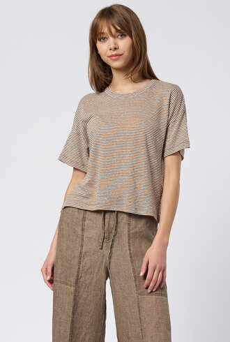 Pomandere T-Shirt Stripe Hazelnut