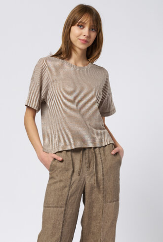 Pomandere T-Shirt Stripe Hazelnut