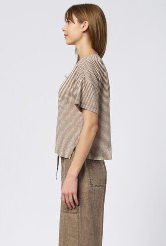 Pomandere T-Shirt Stripe Hazelnut