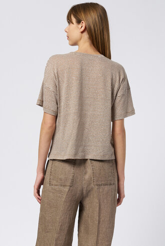 Pomandere T-Shirt Stripe Hazelnut