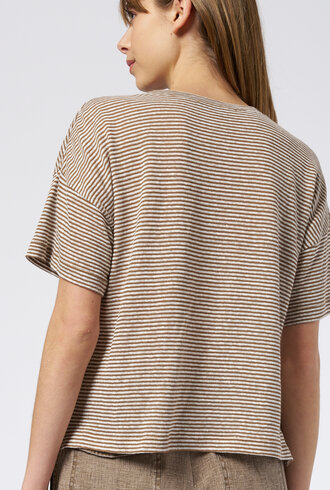 Pomandere T-Shirt Stripe Hazelnut