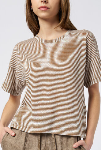 Pomandere T-Shirt Stripe Hazelnut