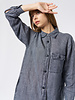 Pomandere Washed Gauze Shirt Dress Indigo