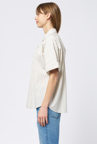 Apiece Apart Breaze Shirt Cream and Navy Stripe