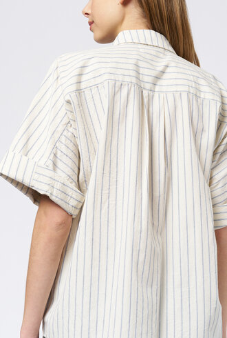 Apiece Apart Breaze Shirt Cream and Navy Stripe