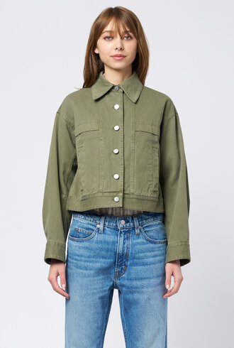 Apiece Apart Cropped Trapeze Jacket Thyme