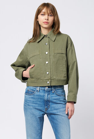 Apiece Apart Cropped Trapeze Jacket Thyme