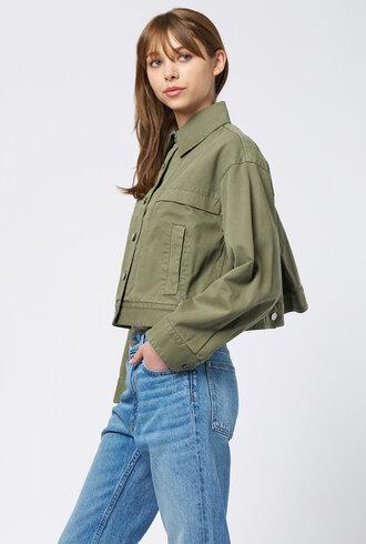 Apiece Apart Cropped Trapeze Jacket Thyme