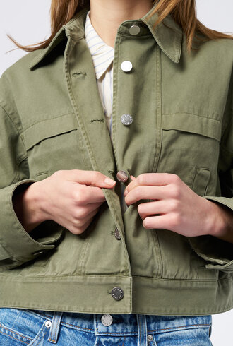 Apiece Apart Cropped Trapeze Jacket Thyme