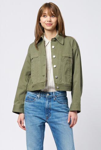 Apiece Apart Cropped Trapeze Jacket Thyme