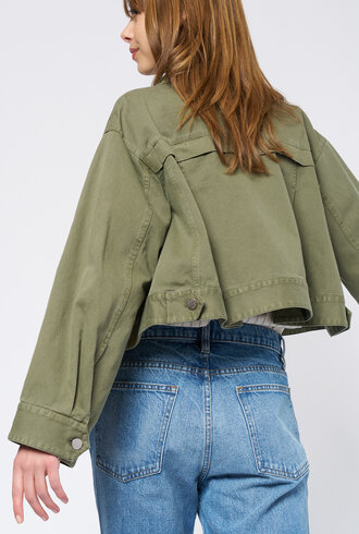 Apiece Apart Cropped Trapeze Jacket Thyme